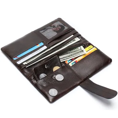 GENUINE LEATHER BIFOLD LONG WALLET MR6018C